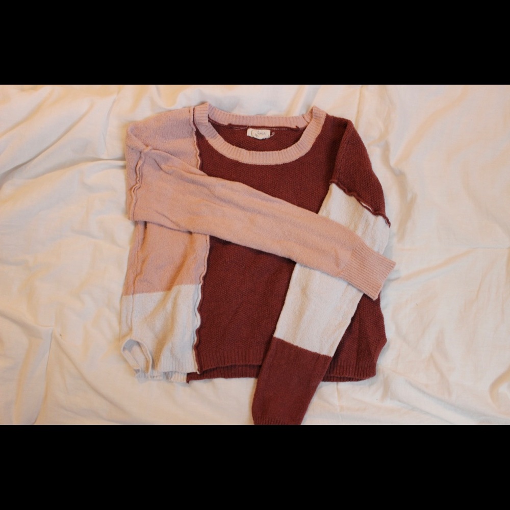 color blocked sweater